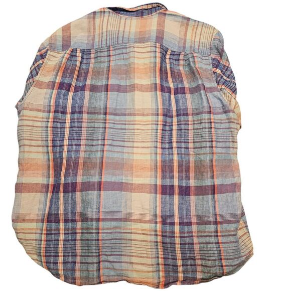 Tommy Bahama Linen Madras Plaid Multicolor Button Up Shirt Men Sz XL Long Sleeve - Picture 3 of 8